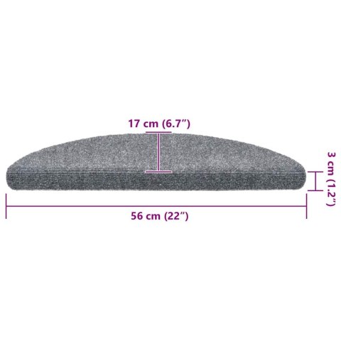 SAMOPRZYLEPNE NAKŁADKI NA SCHODY 10 SZT JASNOSZARE 56X17X3CM