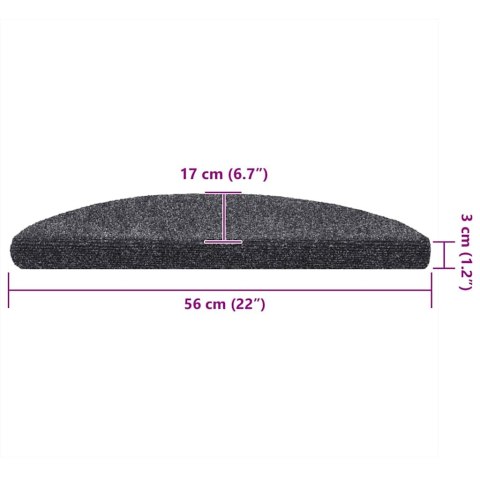 SAMOPRZYLEPNE NAKŁADKI NA SCHODY 10 SZT SZARE 56X17X3CM