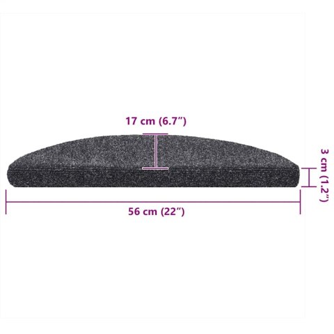 SAMOPRZYLEPNE NAKŁADKI NA SCHODY 5 SZT. SZARE 56X17X3CM