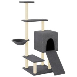 DRAPAK DLA KOTA Z SIZALOWYMI SŁUPKAMI CIEMNOSZARY 130,5CM