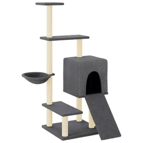 DRAPAK DLA KOTA Z SIZALOWYMI SŁUPKAMI CIEMNOSZARY 130,5CM