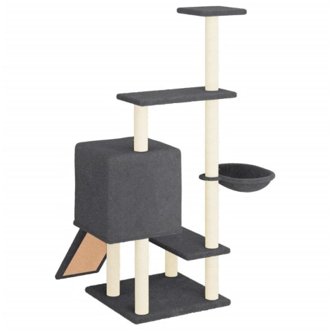 DRAPAK DLA KOTA Z SIZALOWYMI SŁUPKAMI CIEMNOSZARY 130,5CM