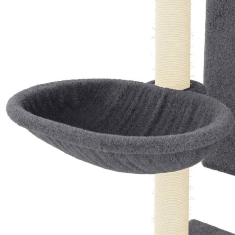 DRAPAK DLA KOTA Z SIZALOWYMI SŁUPKAMI CIEMNOSZARY 130,5CM