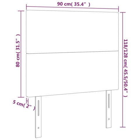 ZAGŁÓWEK DO ŁÓŻKA Z LED TAUPE 90X5X118/128CM TKANINA