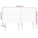 VidaXL Zagłówek do łóżka z LED, czarny, 160x5x118/128 cm, tkanina