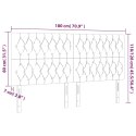 ZAGŁÓWEK DO ŁÓŻKA Z LED CIEMNOSZARY 180X7X118/128CM AKSAMIT