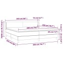 ŁÓŻKO KONTYNENTALNE Z MATERACEM CZARNE AKSAMIT 200X200CM