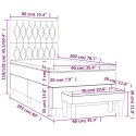 ŁÓŻKO KONTYNENTALNE Z MATERACEM 90X200CM TKANINA CIEMNOSZARA