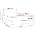 ŁÓŻKO KONTYNENTALNE Z MATERACEM CZARNE TKANINA 120X200CM