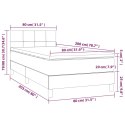 ŁÓŻKO KONTYNENTALNE Z MATERACEM CZARNE TKANINA 80X200CM