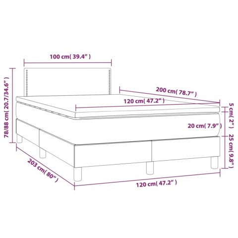 ŁÓŻKO KONTYNENTALNE Z MATERACEM 120X200CM CZARNE EKOSKÓRA