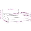 ŁÓŻKO KONTYNENTALNE Z MATERACEM 200X200CM JASNOSZARE AKSAMIT