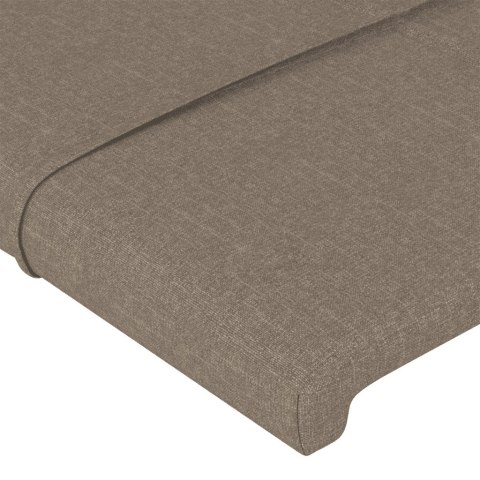 VidaXL Łóżko kontynentalne z materacem, taupe, tkanina, 80x200 cm