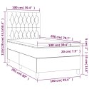 ŁÓŻKO KONTYNENTALNE Z MATERACEM 100X200CM CIEMNOSZARA TKANINA
