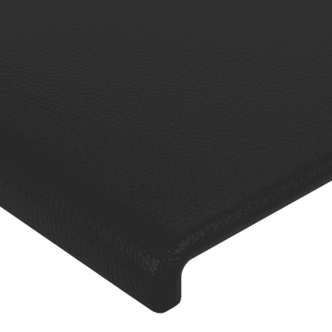 ŁÓŻKO KONTYNENTALNE Z MATERACEM 200X200CM CZARNE EKOSKÓRA