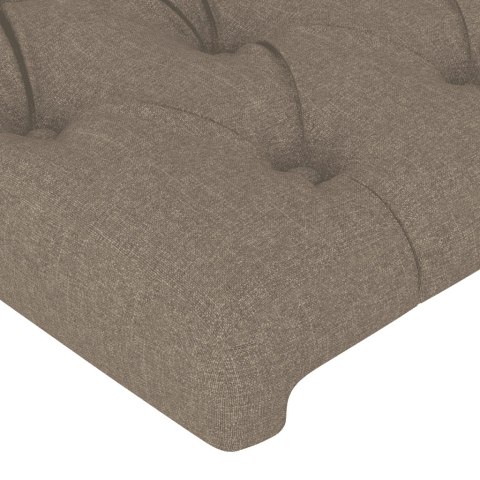 VidaXL Łóżko kontynentalne z materacem, taupe, tkanina, 200x200 cm