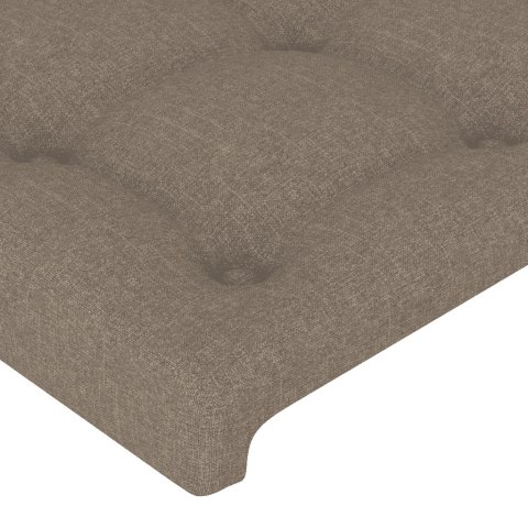 VidaXL Łóżko kontynentalne z materacem, taupe, tkanina, 200x200 cm