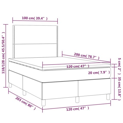 ŁÓŻKO KONTYNENTALNE Z MATERACEM CZARNE 120X200CM AKSAMIT