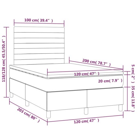 ŁÓŻKO KONTYNENTALNE Z MATERACEM CZARNE 120X200CM AKSAMIT