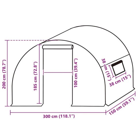 FOLIA NA TUNEL OGRODOWY POSZYCIE DO SZKLARNI 4,5M² 3X1,5X2M