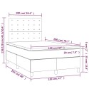 ŁÓŻKO KONTYNENTALNE Z MATERACEM 120X200CM JASNOSZARE AKSAMIT