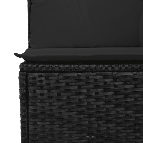 14-CZ. ZESTAW WYPOCZYNKOWY DO OGRODU PODUSZKI CZARNY RATTAN PE