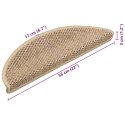 SAMOPRZYLEPNE NAKŁADKI NA SCHODY 15 SZT. 56X17X3CM PIASKOWE