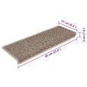 SAMOPRZYLEPNE NAKŁADKI NA SCHODY 15 SZT. 65X21X4CM BEŻOWE