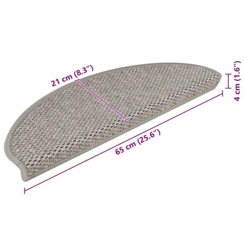 SAMOPRZYLEPNE NAKŁADKI NA SCHODY 15 SZT. 65X21X4CM SREBRNE