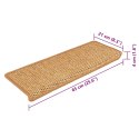 VidaXL Samoprzylepne nakładki na schody, 15 szt., 65x21x4cm, sisal