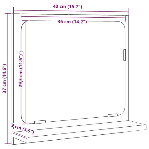 LUSTRO ŁAZIENKOWE CZARNY DĄB 40X10,5X37CM