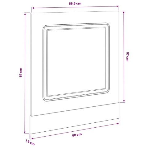 PANEL DO ZMYWARKI KALMAR SZAROŚĆ BETONU 60X1,5X67CM