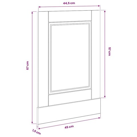 PANEL DO ZMYWARKI PORTO CZARNY 45X1,5X67CM