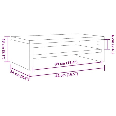 PODSTAWKA POD MONITOR CZARNY DĄB 42X24X13CM