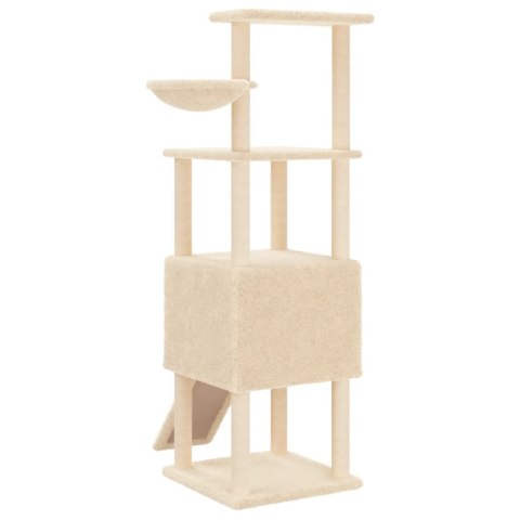 DRAPAK DLA KOTA Z SIZALOWYMI SŁUPKAMI KREMOWY 153CM