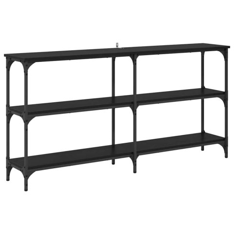 KONSOLA CZARNY DĄB 150X29X75CM DREWNO INŻYNIERYJNE I METAL