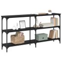 KONSOLA CZARNY DĄB 150X29X75CM DREWNO INŻYNIERYJNE I METAL