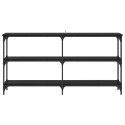 KONSOLA CZARNY DĄB 150X29X75CM DREWNO INŻYNIERYJNE I METAL
