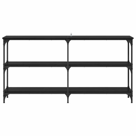 KONSOLA CZARNY DĄB 150X29X75CM DREWNO INŻYNIERYJNE I METAL