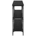 KONSOLA CZARNY DĄB 150X29X75CM DREWNO INŻYNIERYJNE I METAL
