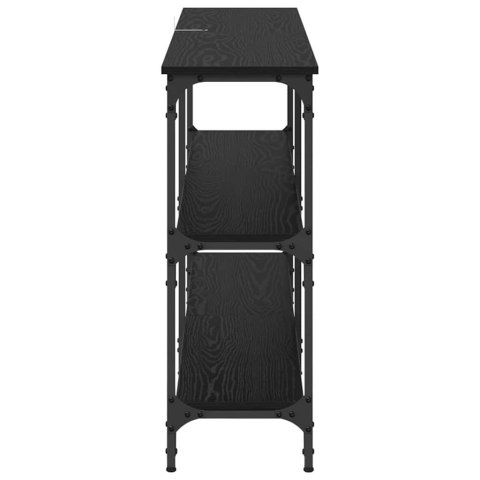 KONSOLA CZARNY DĄB 150X29X75CM DREWNO INŻYNIERYJNE I METAL
