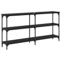 KONSOLA CZARNY DĄB 150X29X75CM DREWNO INŻYNIERYJNE I METAL