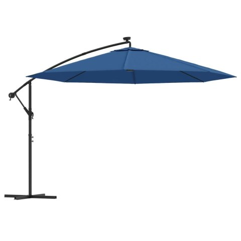 PARASOL OGRODOWY Z LED WISZĄCY NIEBIESKI 350CM