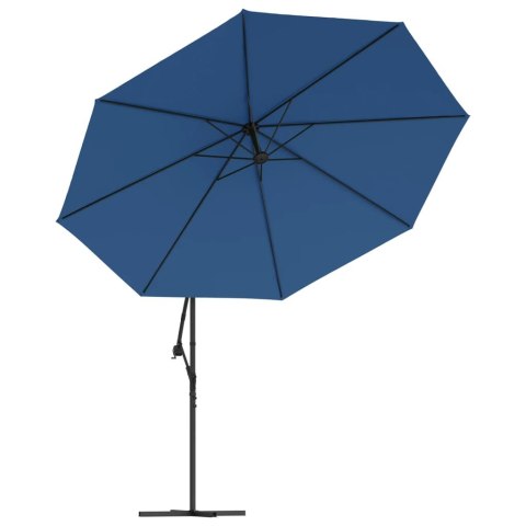 PARASOL OGRODOWY Z LED WISZĄCY NIEBIESKI 350CM