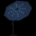 PARASOL OGRODOWY Z LED WISZĄCY NIEBIESKI 350CM