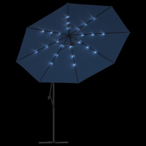 PARASOL OGRODOWY Z LED WISZĄCY NIEBIESKI 350CM