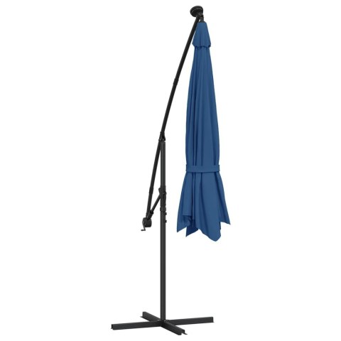 PARASOL OGRODOWY Z LED WISZĄCY NIEBIESKI 350CM