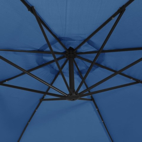 PARASOL OGRODOWY Z LED WISZĄCY NIEBIESKI 350CM