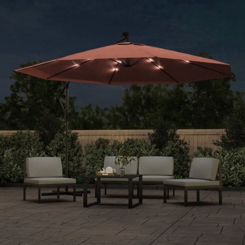 PARASOL OGRODOWY Z LED WISZĄCY TERAKOTA 350CM