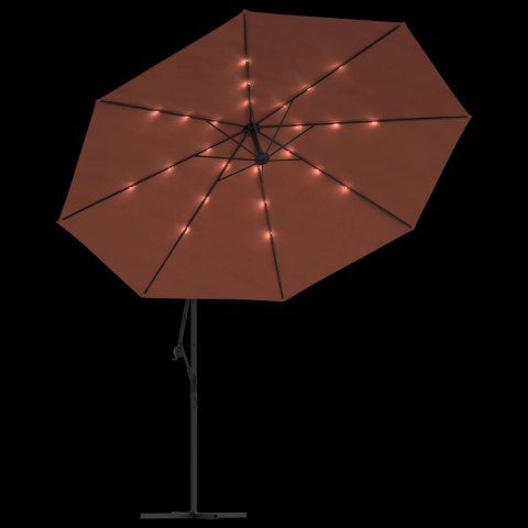 PARASOL OGRODOWY Z LED WISZĄCY TERAKOTA 350CM